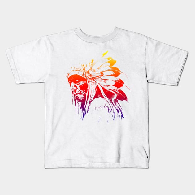 indian apache, colored Kids T-Shirt by hottehue